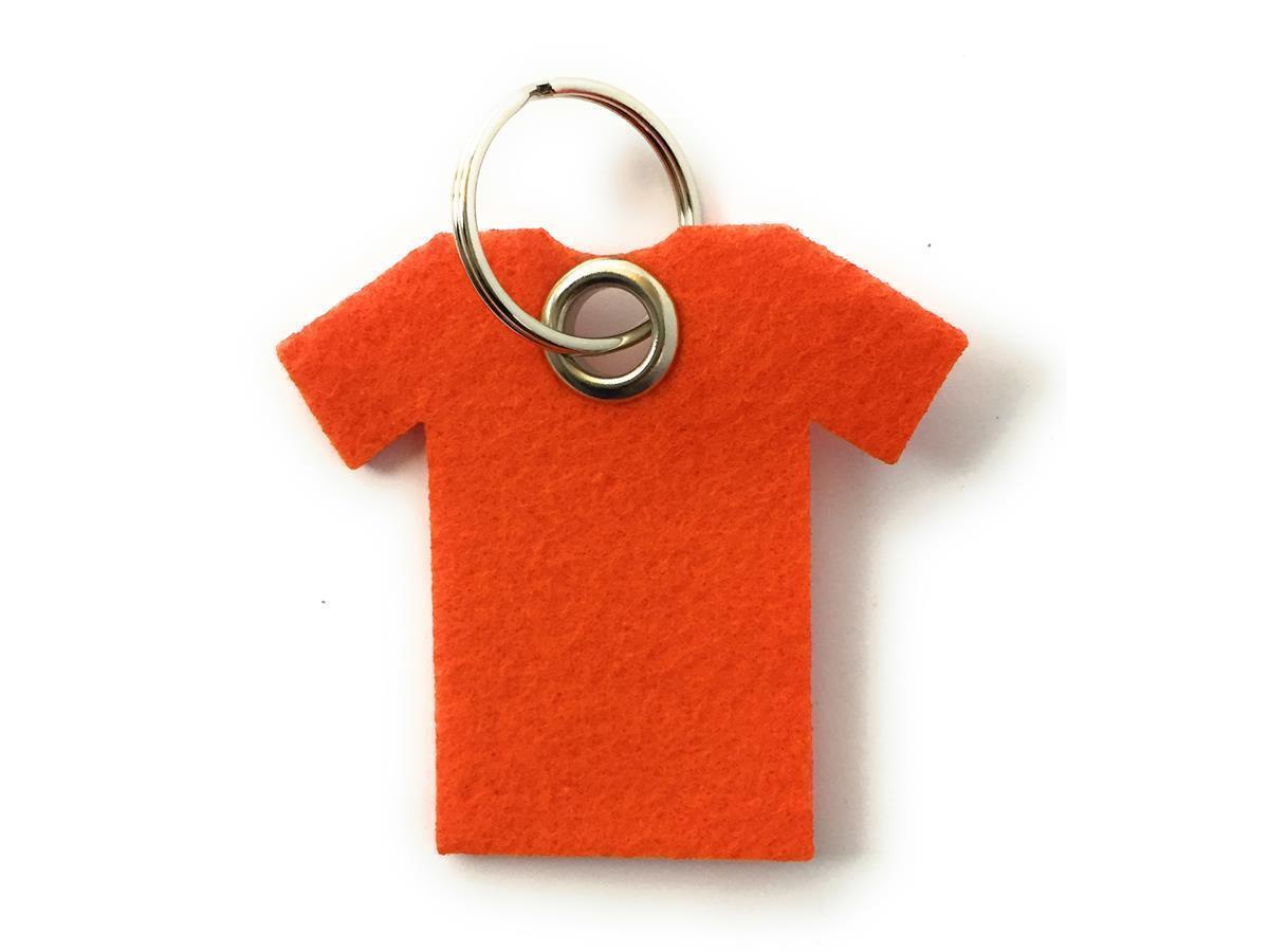 T-Shirt - Schlüsselanhänger Filz in orange mit Druck 4-fbg