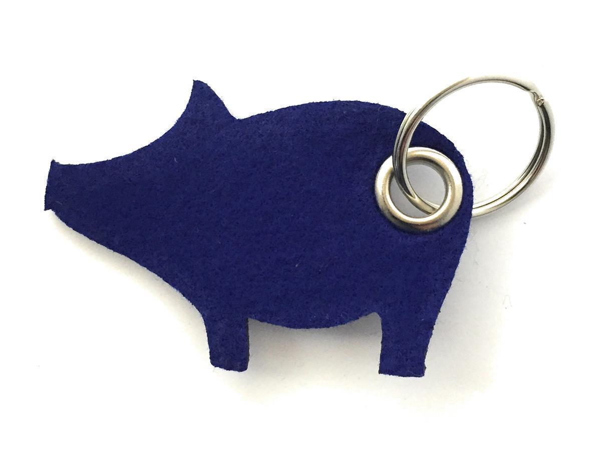 Glücks-Schwein - Schlüsselanhänger Filz in royalblau - Druck / Gravur Glücks-Schwein - Schlüsselanhänger Filz in royalblau mit Druck 4-fbg