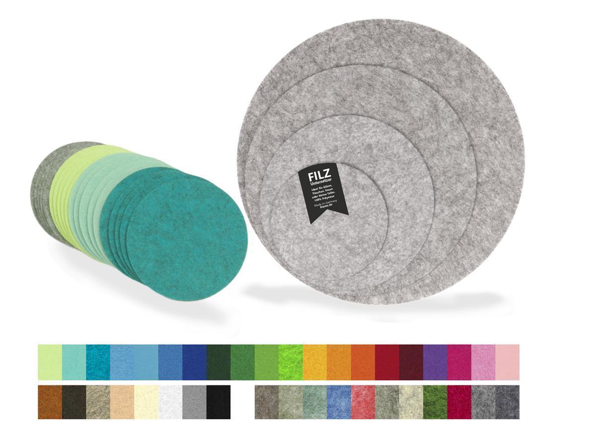 Filz-Untersetzer rund, 10cm, pistazie - mit Lasergravur