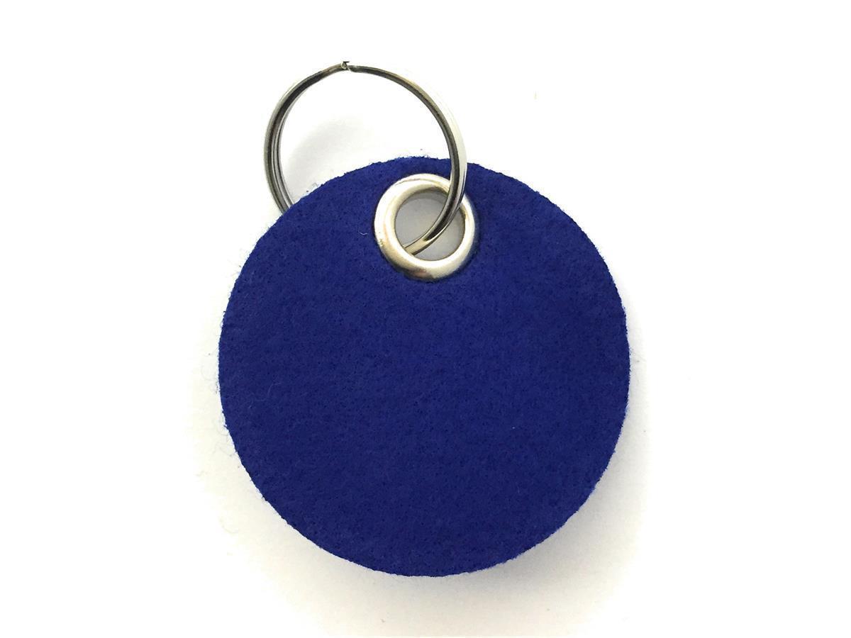 Scheibe / Kreis - Schlüsselanhänger Filz in royalblau - Druck / Gravur Scheibe / Kreis - Schlüsselanhänger Filz in royalblau mit Druck 4-fbg