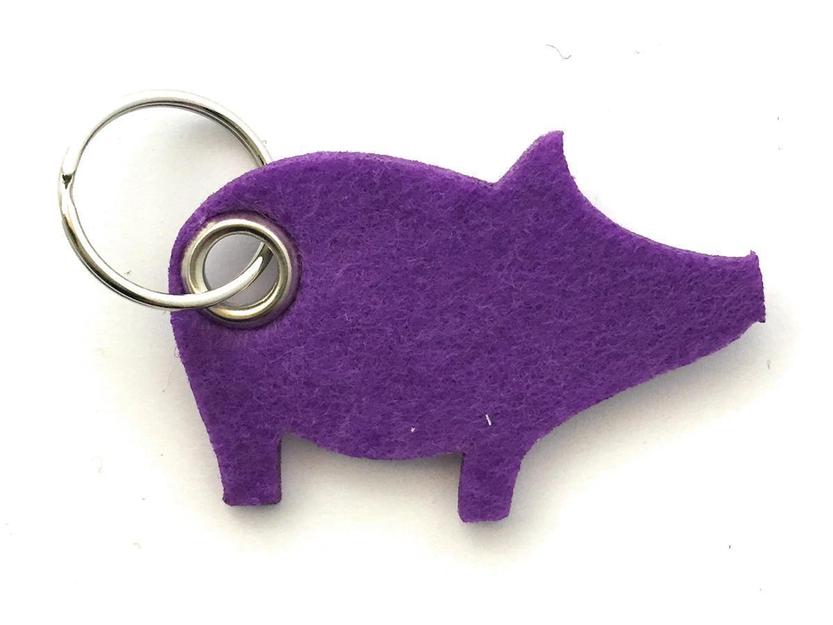Glücks-Schwein - Schlüsselanhänger Filz lila-flieder - Druck / Gravur Glücks-Schwein - Schlüsselanhänger Filz lila / flieder -Druck 4-fbg