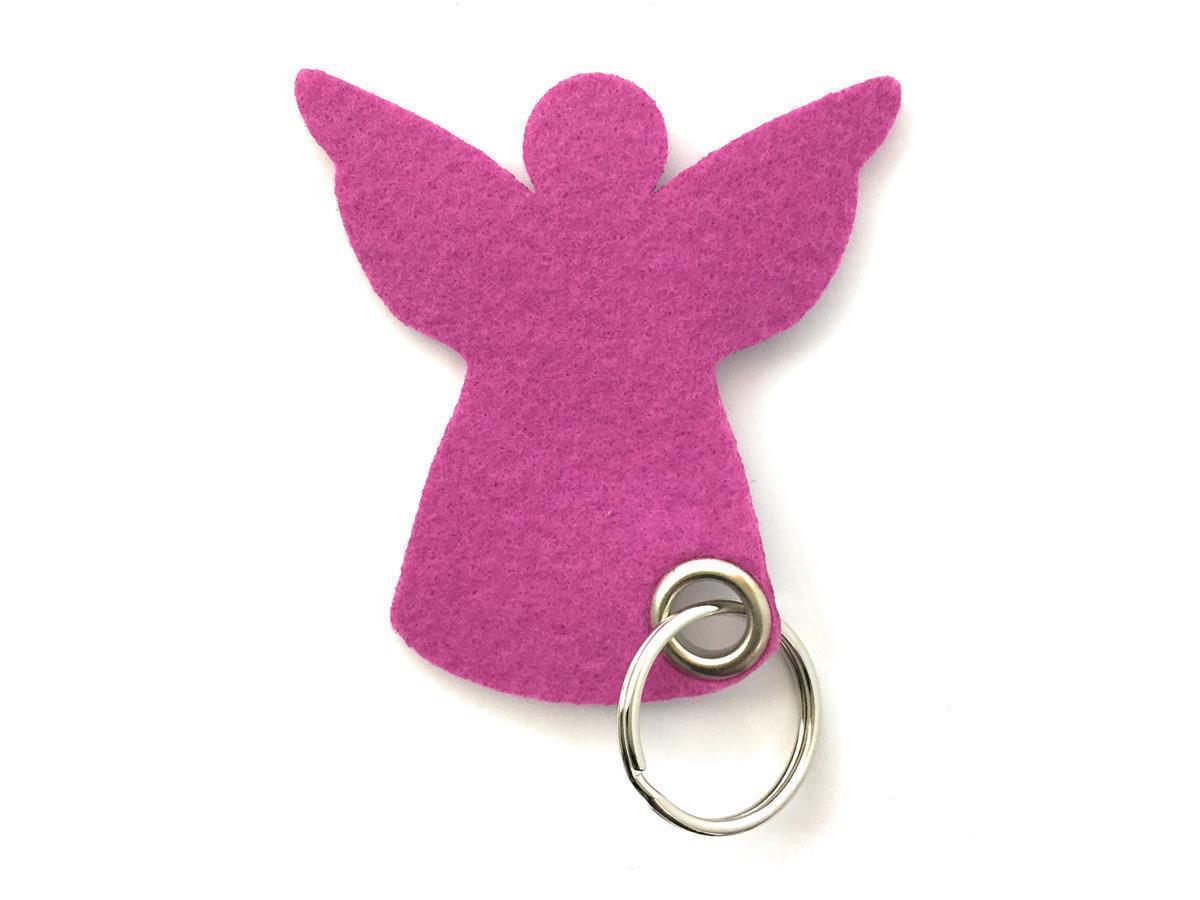 Engel - Schlüsselanhänger Filz in magenta mit Druck 4-fbg
