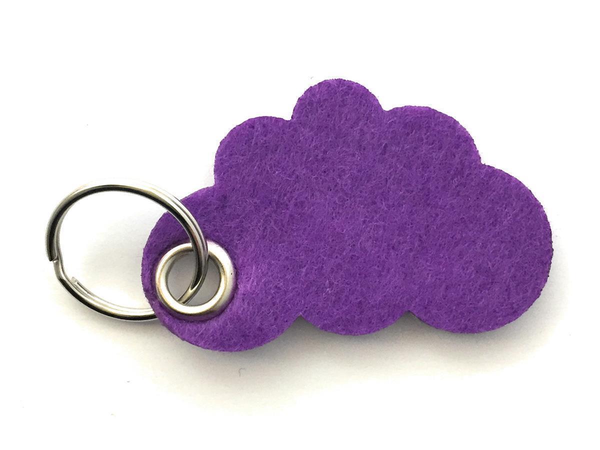 Wolke / Cloud - Schlüsselanhänger Filz lila / flieder -Druck 4-fbg