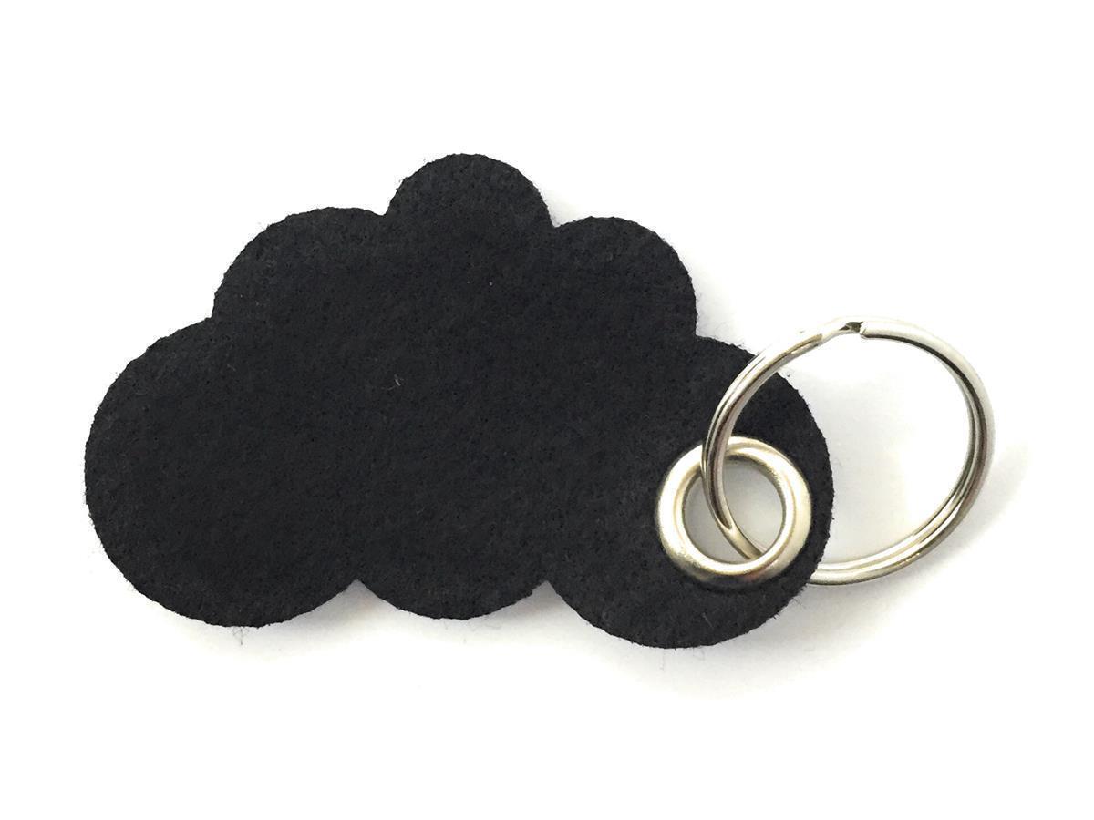 Wolke / Cloud - Schlüsselanhänger Filz in schwarz mit Druck 4-fbg