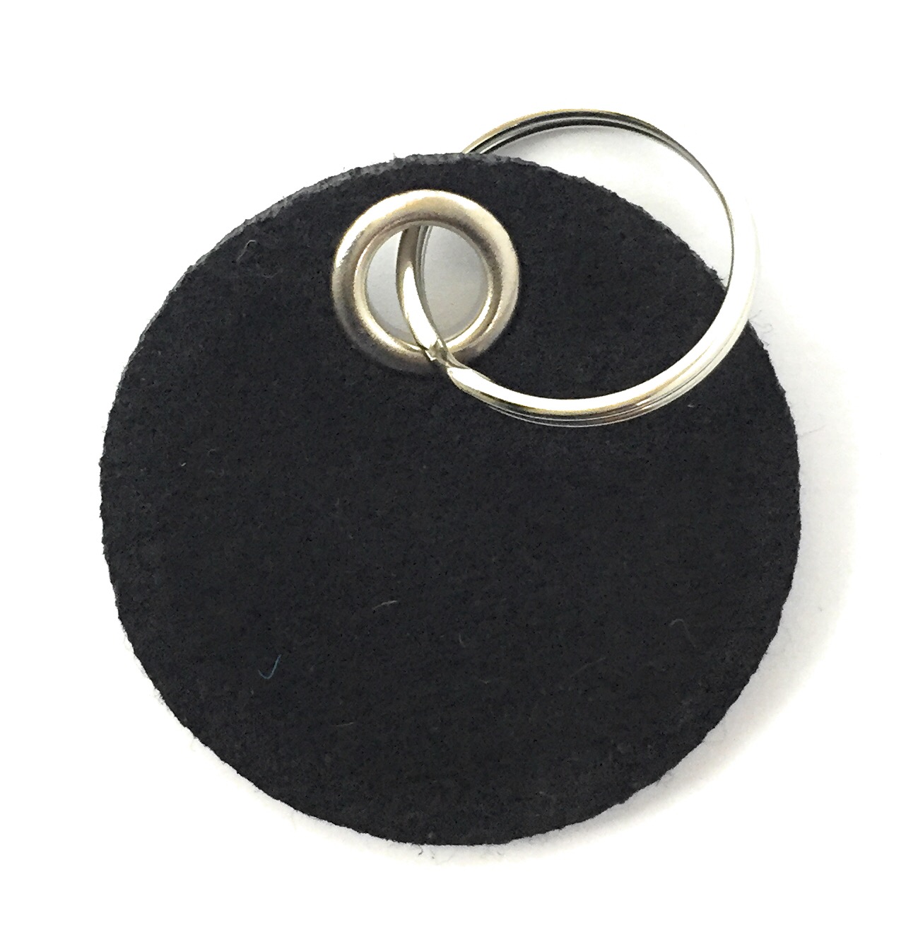 Scheibe / Kreis - Schlüsselanhänger Filz in schwarz - Druck / Gravur Scheibe / Kreis - Schlüsselanhänger Filz in schwarz mit Druck 4-fbg