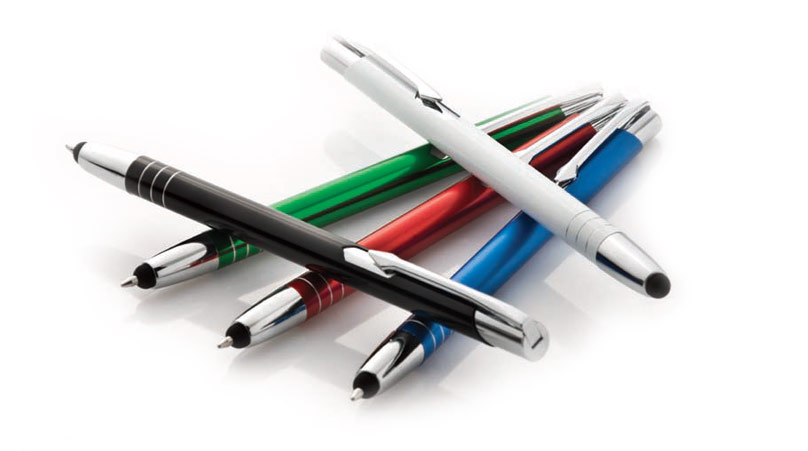 Weiß matter MOOI TOUCH-PEN - Kugelschreiber aus Metall mit gratis Gravur