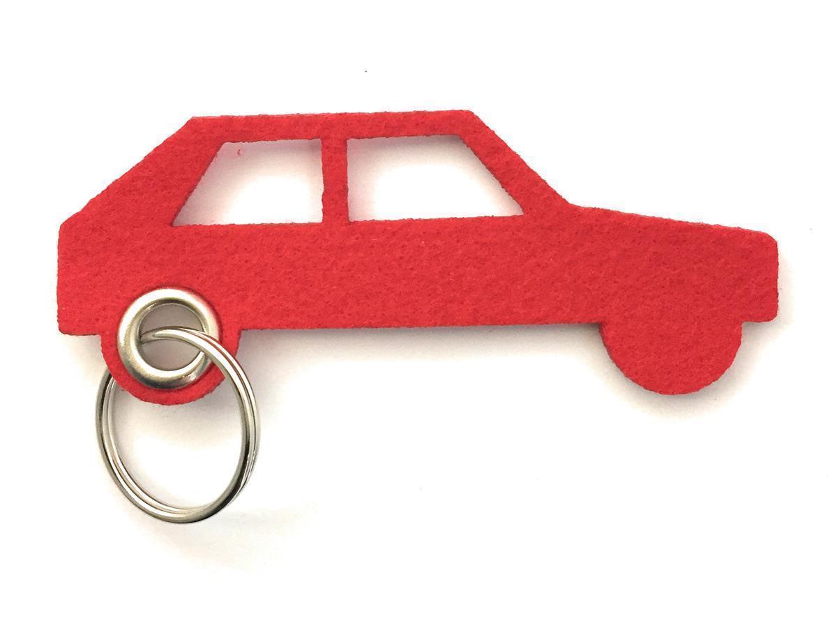 Auto - retro - Schlüsselanhänger Filz in rot - Druck / Gravur Auto - retro - Schlüsselanhänger Filz in rot mit Druck 4-fbg