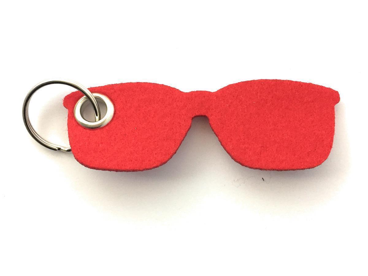 Brille - Schlüsselanhänger Filz in rot - Druck / Gravur Brille - Schlüsselanhänger Filz in rot mit Druck 4-fbg
