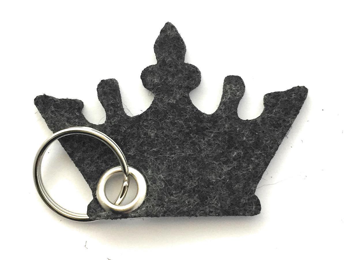 Krone - Schlüsselanhänger Filz in schwarz meliert - Druck / Gravur Krone - Schlüsselanhänger Filz in schwarz meliert mit Druck 4-fbg