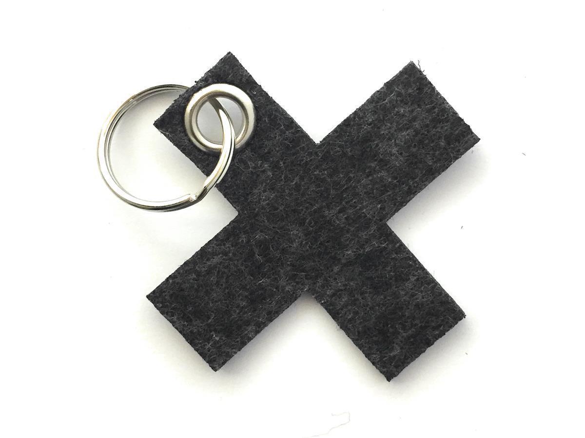 Kreuz klein - Schlüsselanhänger Filz schwarz meliert -Druck 4-fbg