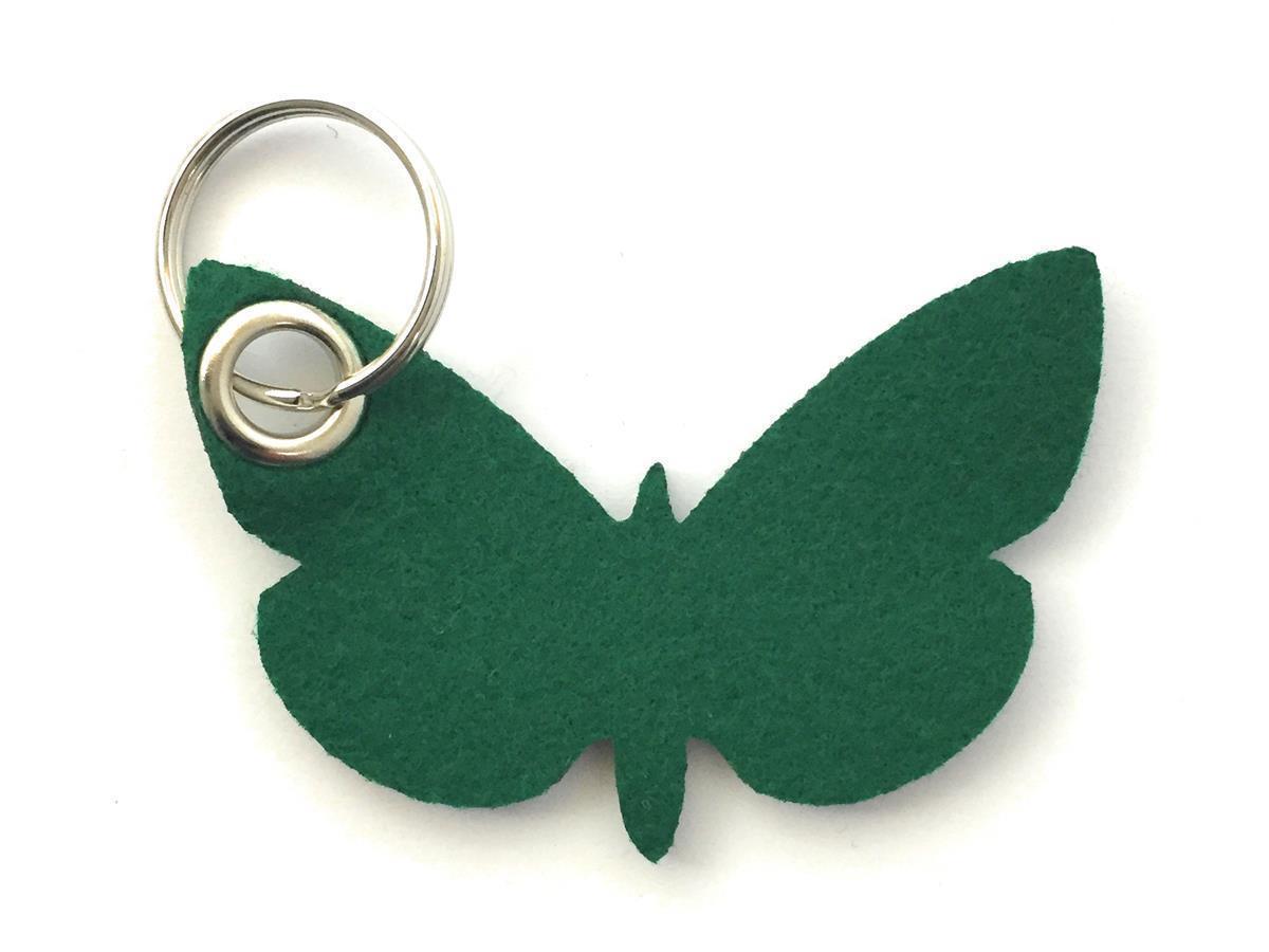 Schmetterling - Schlüsselanhänger Filz in waldgrün - Druck / Gravur Schmetterling - Schlüsselanhänger Filz in waldgrün mit Druck 4-fbg