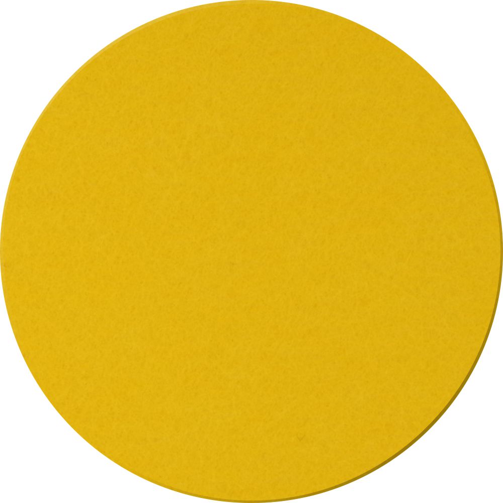 Filz-Untersetzer rund, 10cm, gelb - mit Lasergravur