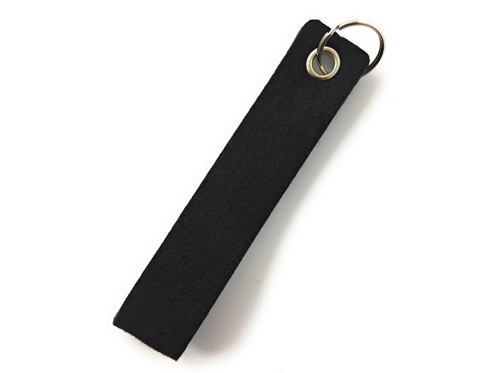 Schlaufe maxi - Filz-Schlüsselanhänger - Farbe: schwarz - optional mit Gravur / Aufdruck Schlaufe maxi - Filz-Schlüsselanhänger - Farbe: schwarz - Siebdruck 4-fbg