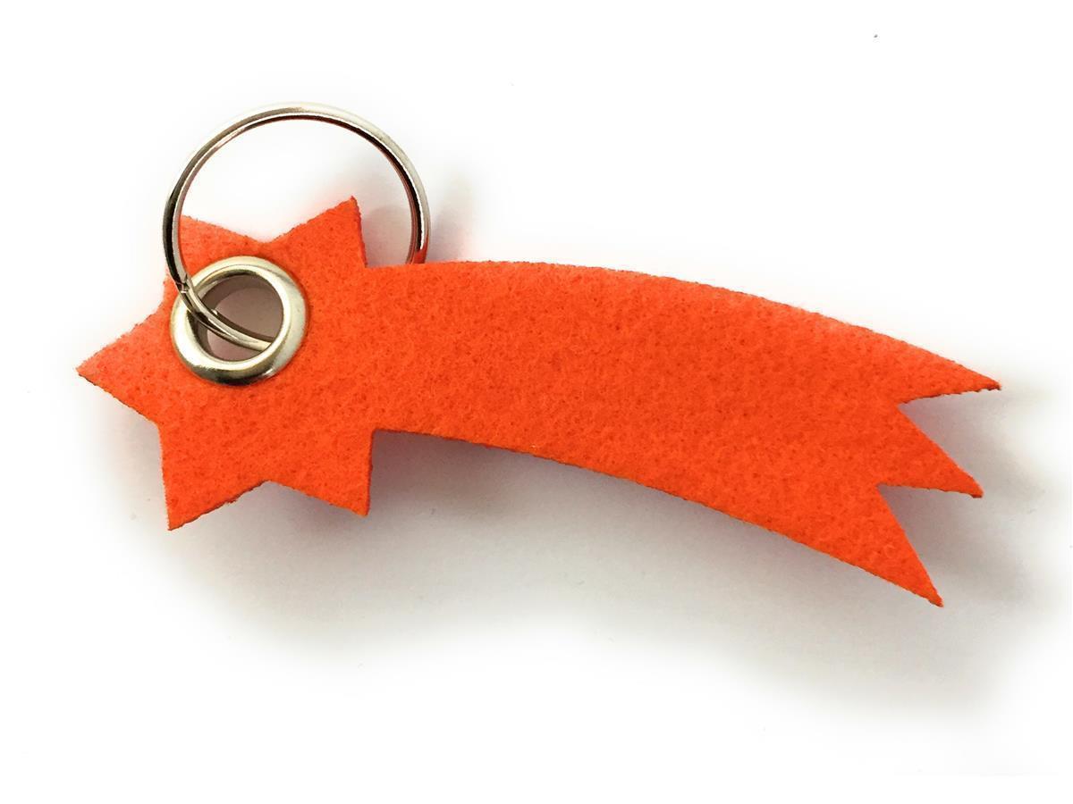 Sternschnuppe - Schlüsselanhänger Filz in orange mit Druck 4-fbg