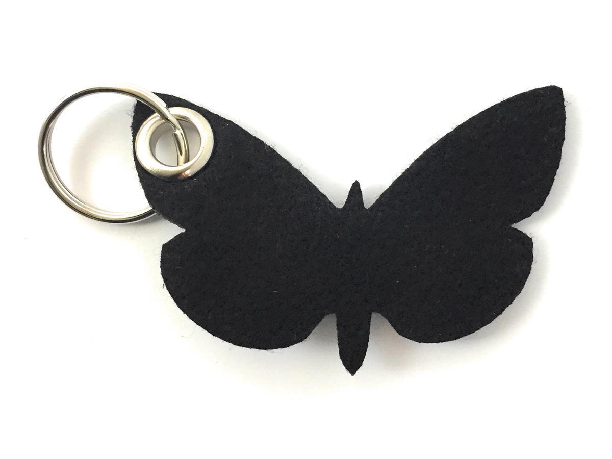 Schmetterling - Schlüsselanhänger Filz in schwarz - Druck / Gravur Schmetterling - Schlüsselanhänger Filz in schwarz mit Druck 4-fbg
