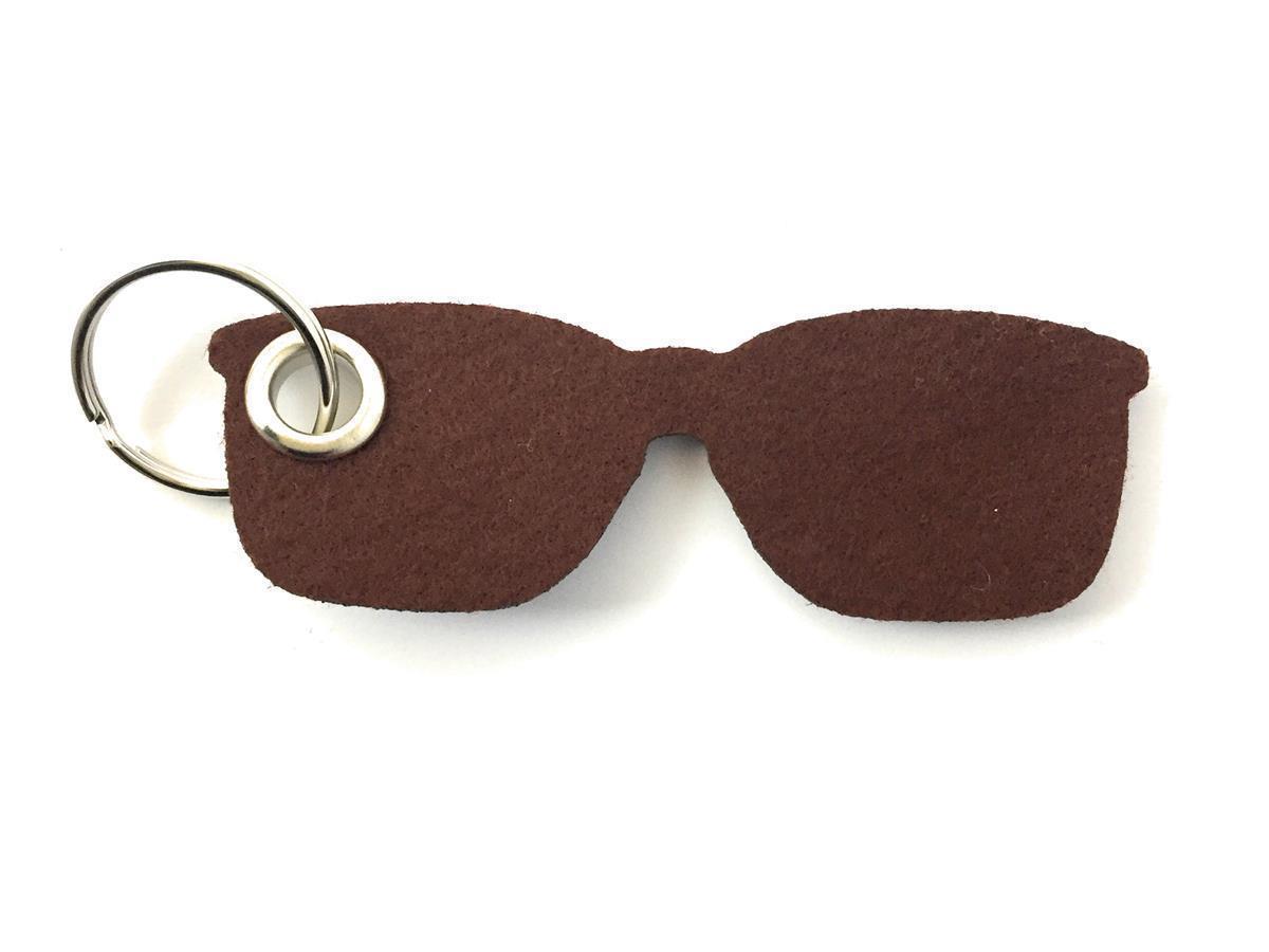 Brille - Schlüsselanhänger Filz in braun mit Druck 4-fbg