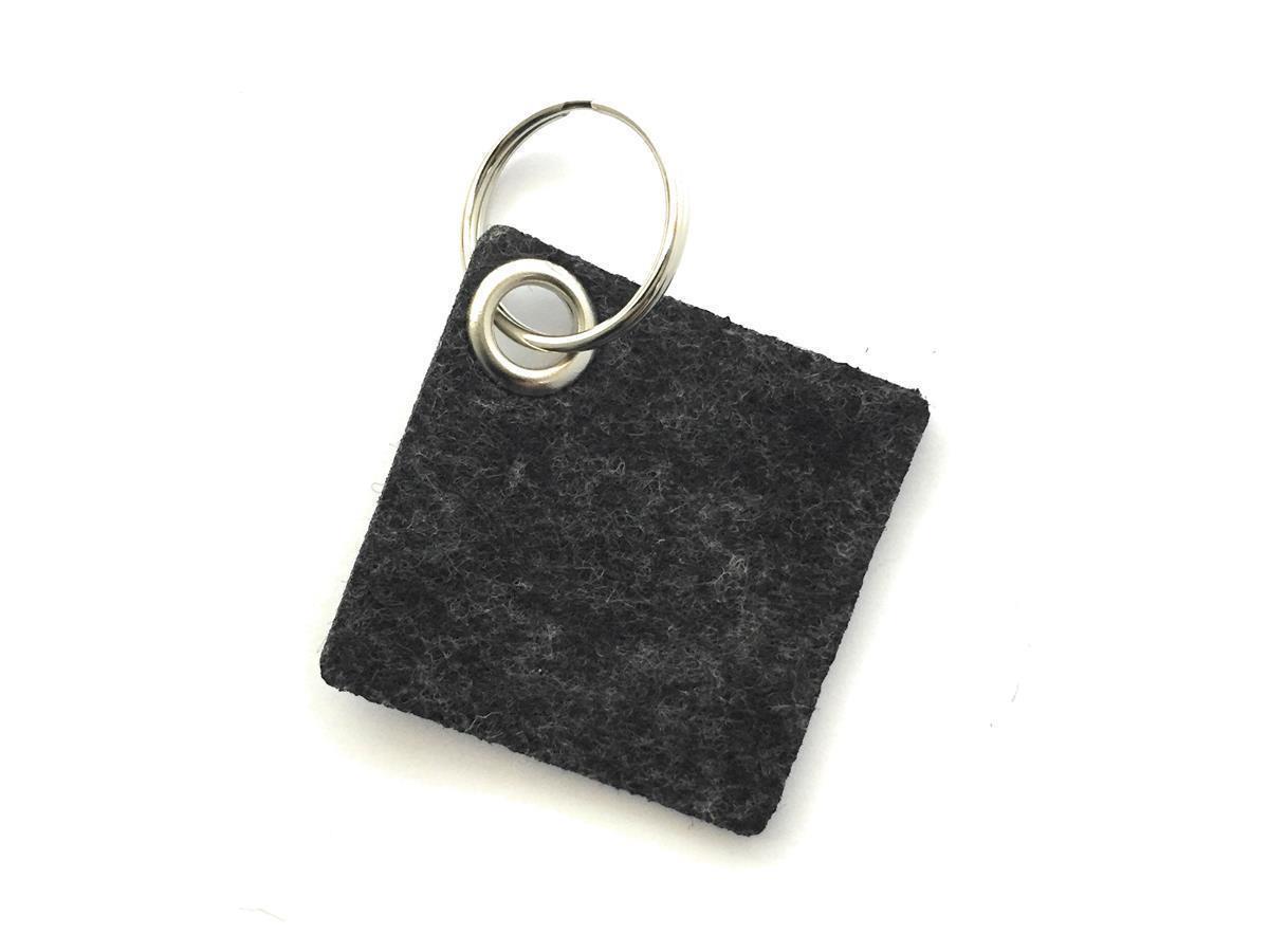 Viereck - Schlüsselanhänger Filz in schwarz meliert - Druck / Gravur Viereck - Schlüsselanhänger Filz in schwarz meliert mit Druck 4-fbg