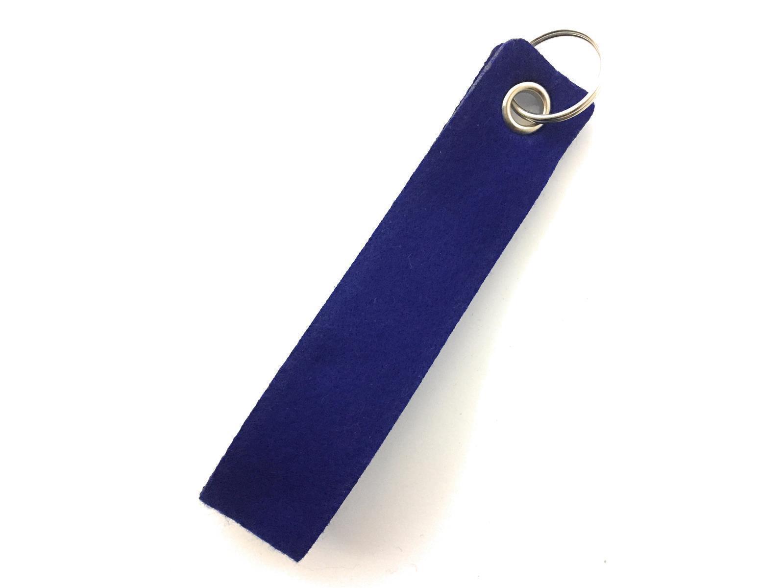 Schlaufe maxi - Filz-Schlüsselanhänger - Farbe: royalblau - optional mit Gravur / Aufdruck Schlaufe maxi - Filz-Schlüsselanhänger - Farbe: royalblau - Siebdruck 4-fbg