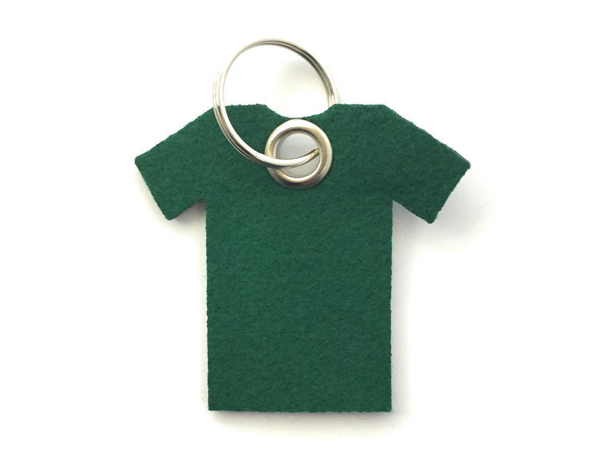 T-Shirt - Schlüsselanhänger Filz in waldgrün mit Druck 4-fbg