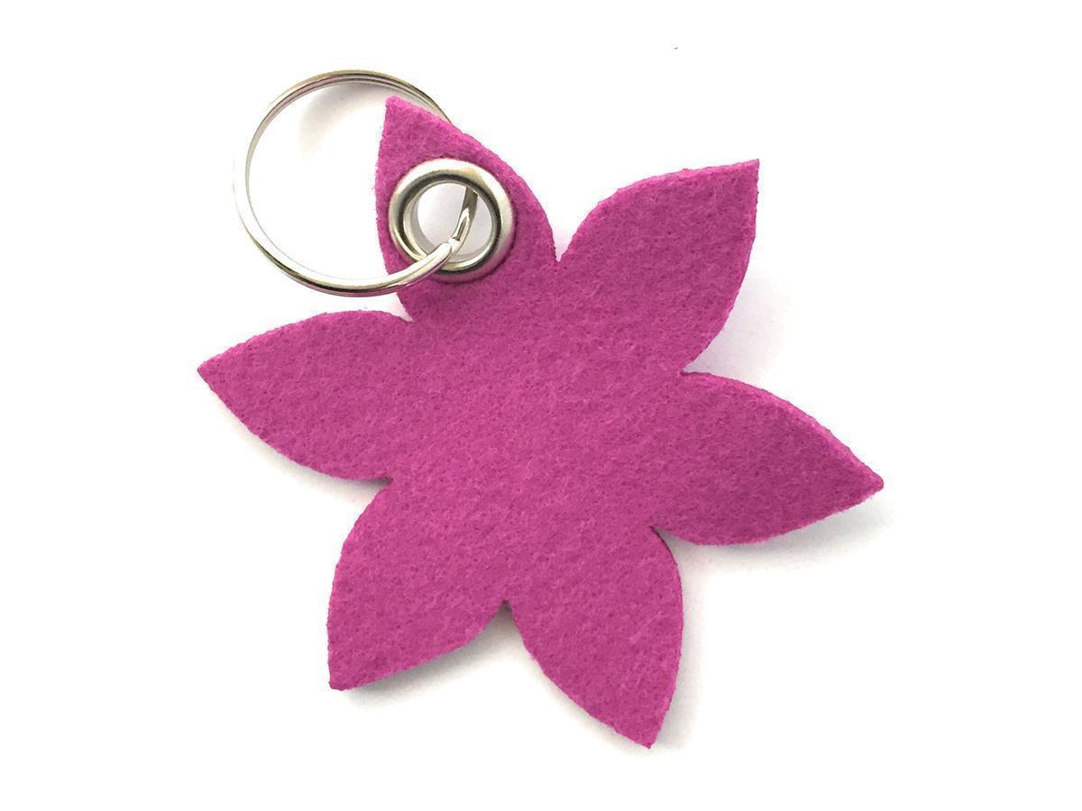Blume - Spitz - Schlüsselanhänger Filz in magenta - Druck / Gravur Blume - Spitz - Schlüsselanhänger Filz in magenta mit Druck 4-fbg