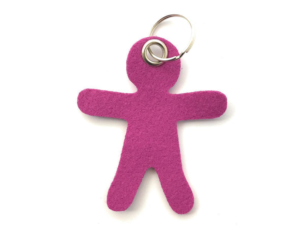 Männchen - Schlüsselanhänger Filz in magenta - Druck / Gravur Männchen - Schlüsselanhänger Filz in magenta mit Druck 4-fbg