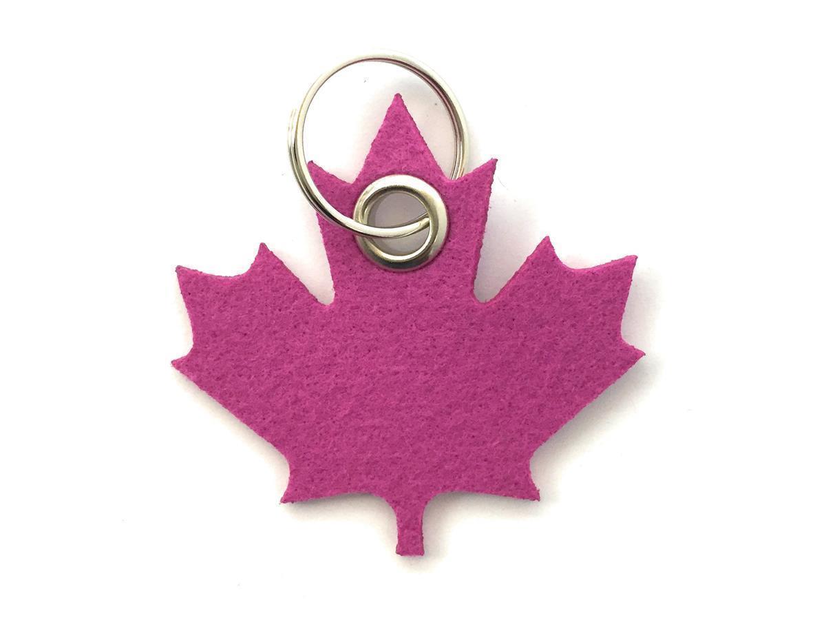 Ahorn-Kanada - Schlüsselanhänger Filz in magenta mit Druck 4-fbg