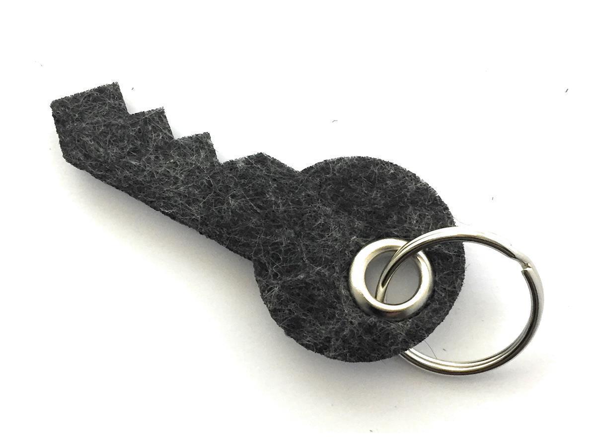 Schlüssel - Schlüsselanhänger Filz in schwarz meliert - Druck / Gravur Schlüssel - Schlüsselanhänger Filz in schwarz meliert mit Druck 4-fbg