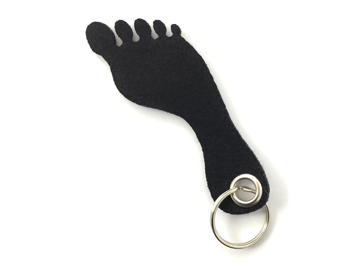 Fuß / Abdruck - Schlüsselanhänger Filz in schwarz - Druck / Gravur Fuß / Abdruck - Schlüsselanhänger Filz in schwarz mit Druck 4-fbg