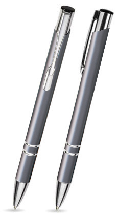 Grauer LIBO - Kugelschreiber aus Metall mit gratis Gravur Grauer LIBO - Kugelschreiber aus Metall mit gratis Gravur