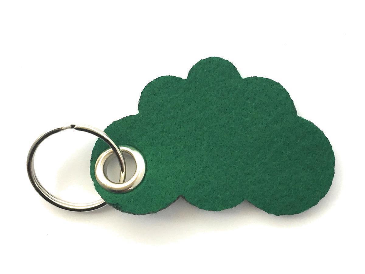 Wolke / Cloud - Schlüsselanhänger Filz in waldgrün mit Druck 4-fbg