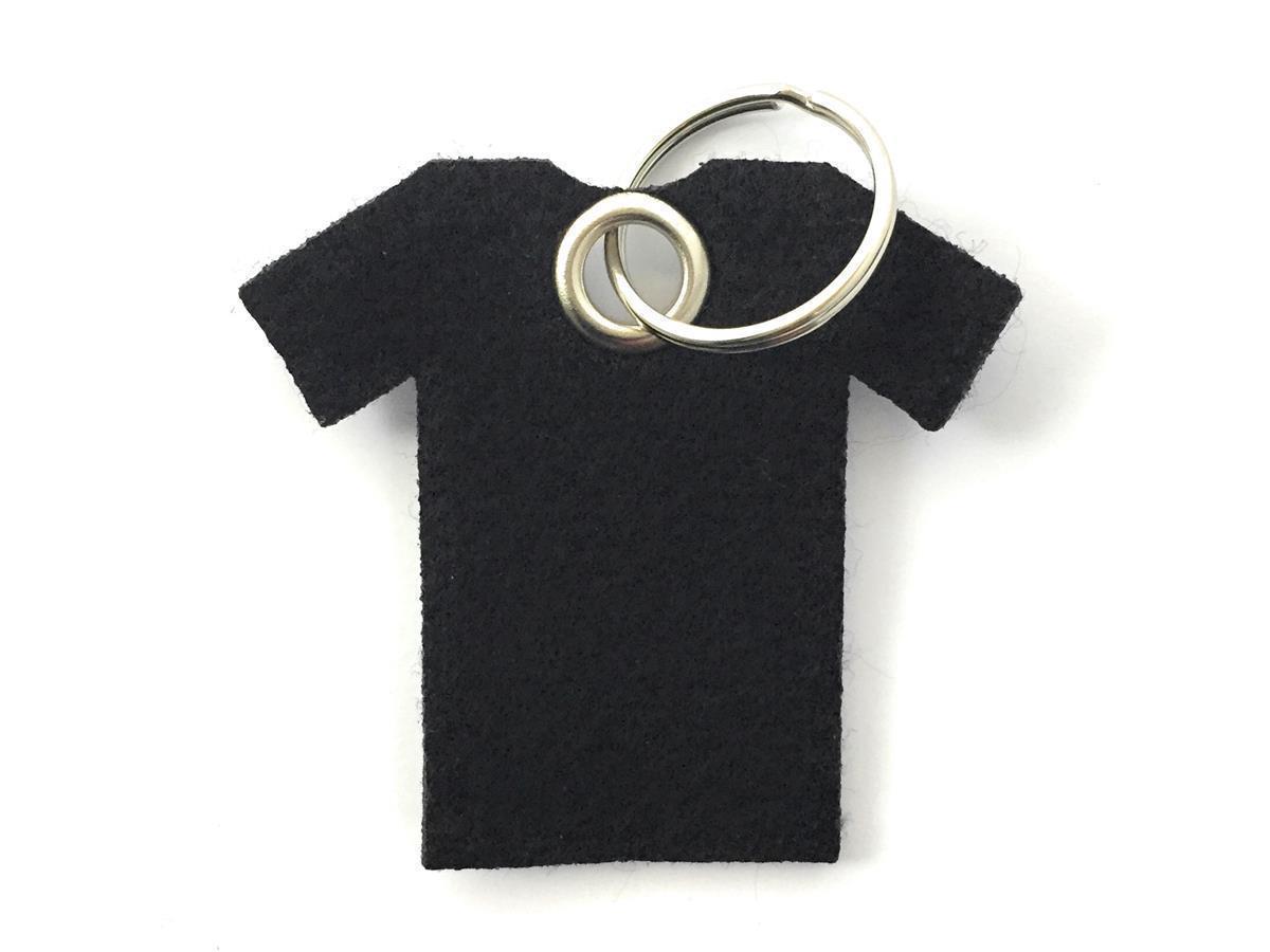 T-Shirt - Schlüsselanhänger Filz in schwarz mit Druck 4-fbg