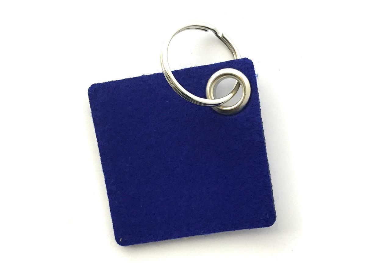 Viereck - Schlüsselanhänger Filz in royalblau - Druck / Gravur Viereck - Schlüsselanhänger Filz in royalblau mit Druck 4-fbg