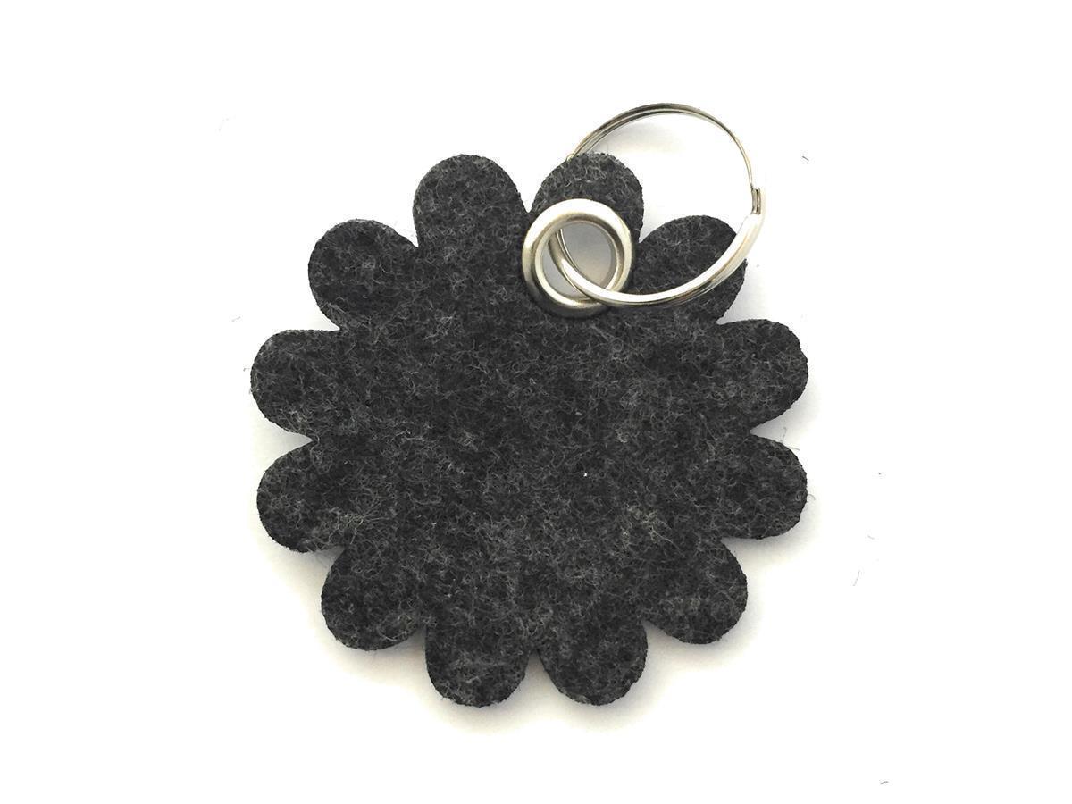 Blume - Rund - Schlüsselanhänger Filz schwarz meliert - Druck / Gravur Blume - Rund - Schlüsselanhänger Filz schwarz meliert -Druck 4-fbg