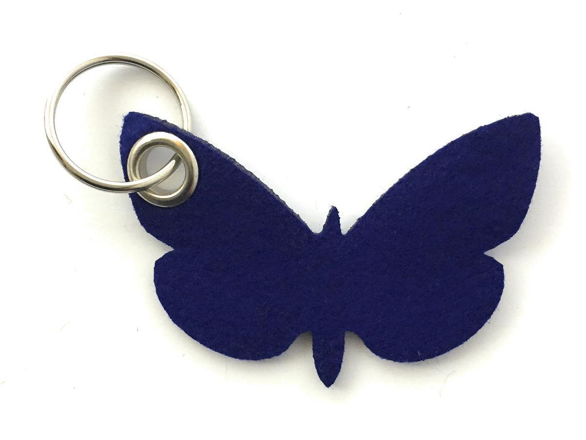 Schmetterling - Schlüsselanhänger Filz in royalblau - Druck / Gravur Schmetterling - Schlüsselanhänger Filz in royalblau mit Druck 4-fbg