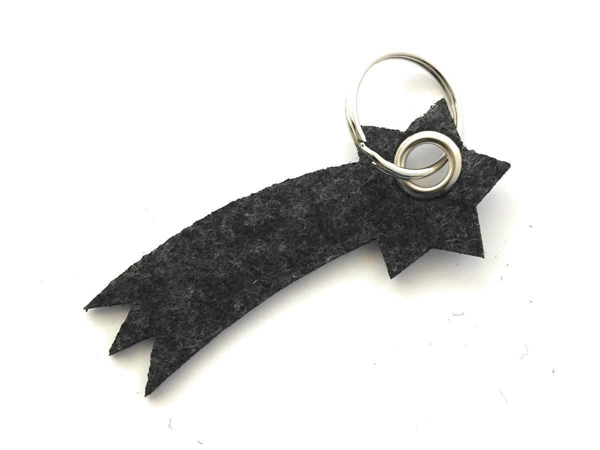 Sternschnuppe - Schlüsselanhänger Filz schwarz mel. - Druck / Gravur Sternschnuppe - Schlüsselanhänger Filz schwarz meliert -Druck 4-fbg