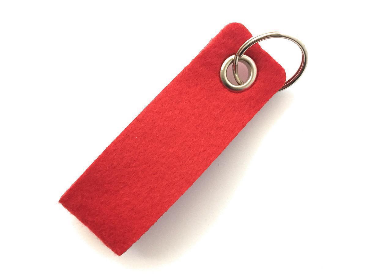 Schlaufe mini - Filz-Schlüsselanhänger - Farbe: rot - optional mit Gravur / Aufdruck Schlaufe mini - Filz-Schlüsselanhänger - Farbe: rot - Siebdruck 4-fbg