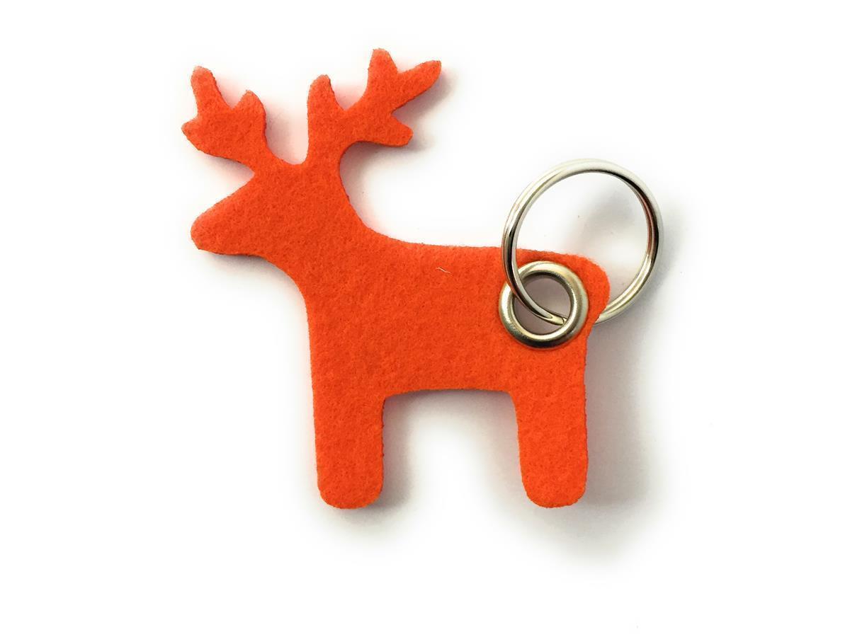 Elch - Schlüsselanhänger Filz in orange - Druck / Gravur Elch - Schlüsselanhänger Filz in orange mit Druck 4-fbg