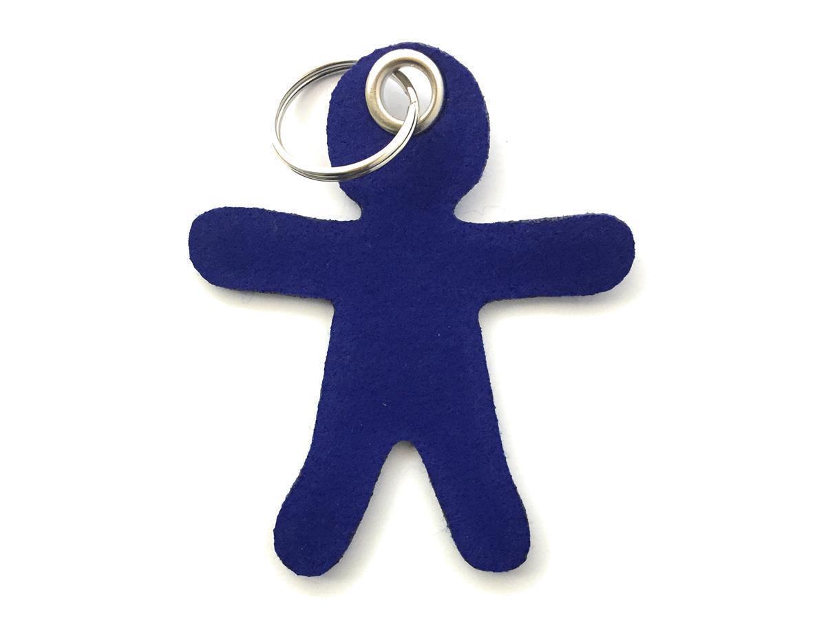 Männchen - Schlüsselanhänger Filz in royalblau - Druck / Gravur Männchen - Schlüsselanhänger Filz in royalblau mit Druck 4-fbg
