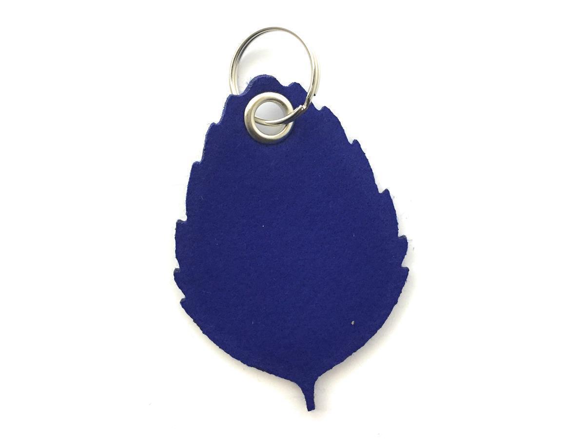 Blatt No1 - Schlüsselanhänger Filz in royalblau mit Druck 4-fbg