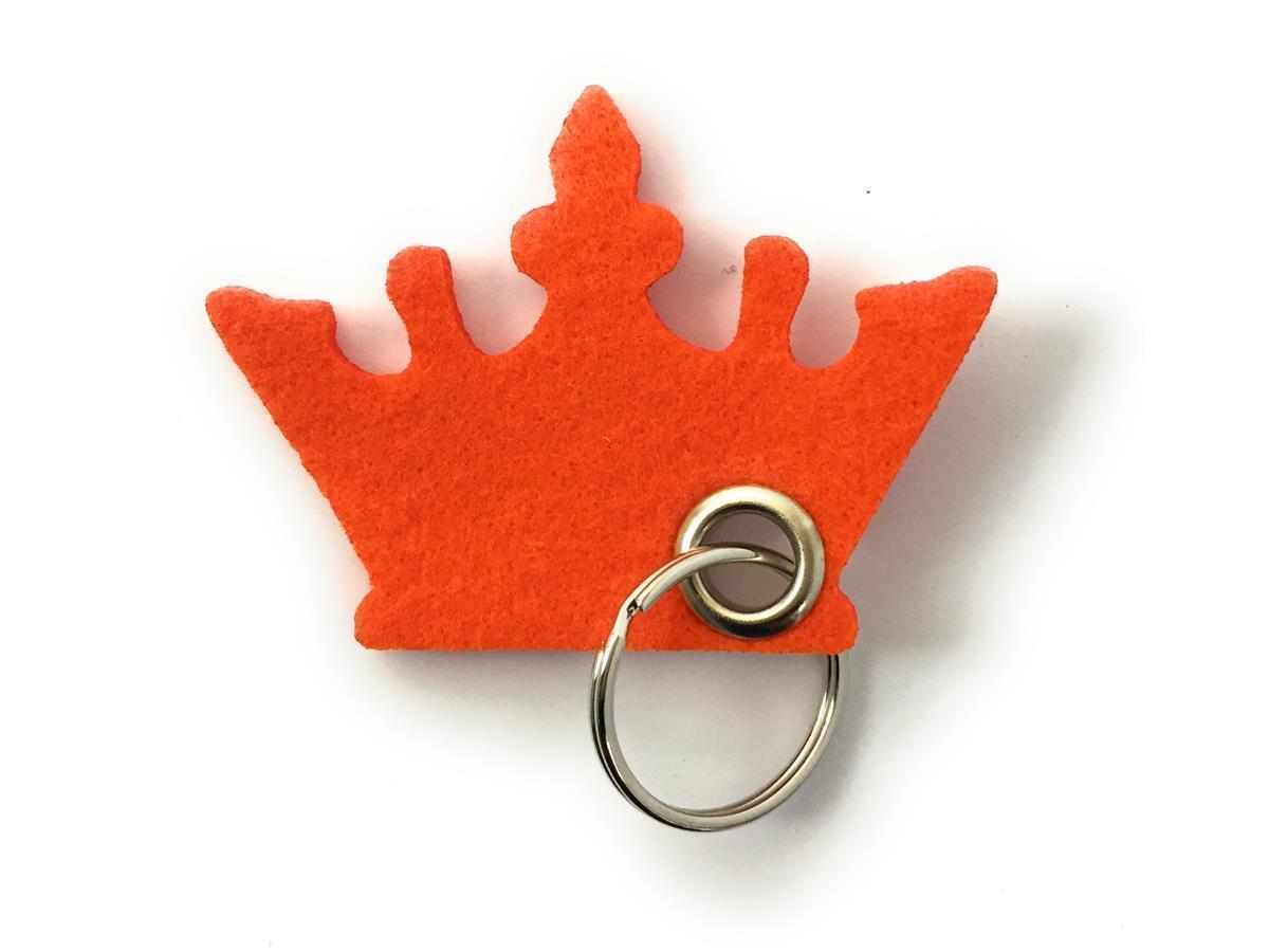 Krone - Schlüsselanhänger Filz in orange - Druck / Gravur Krone - Schlüsselanhänger Filz in orange mit Druck 4-fbg