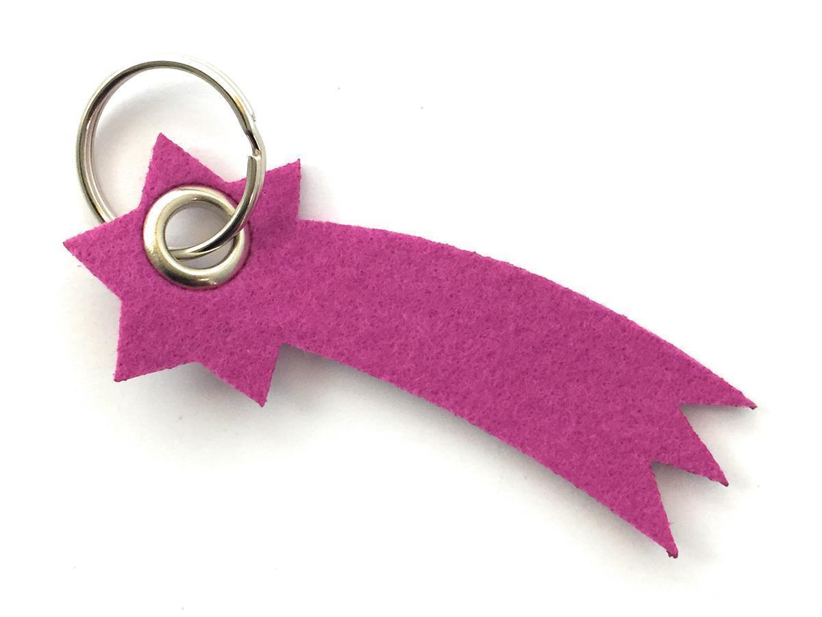 Sternschnuppe - Schlüsselanhänger Filz in magenta mit Druck 4-fbg