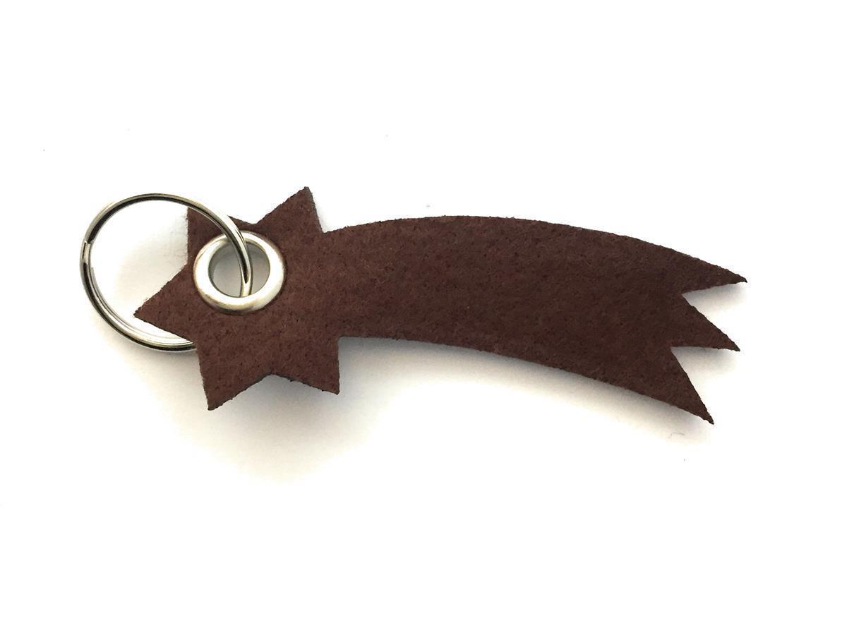 Sternschnuppe - Schlüsselanhänger Filz in braun - Druck / Gravur Sternschnuppe - Schlüsselanhänger Filz in braun mit Druck 4-fbg