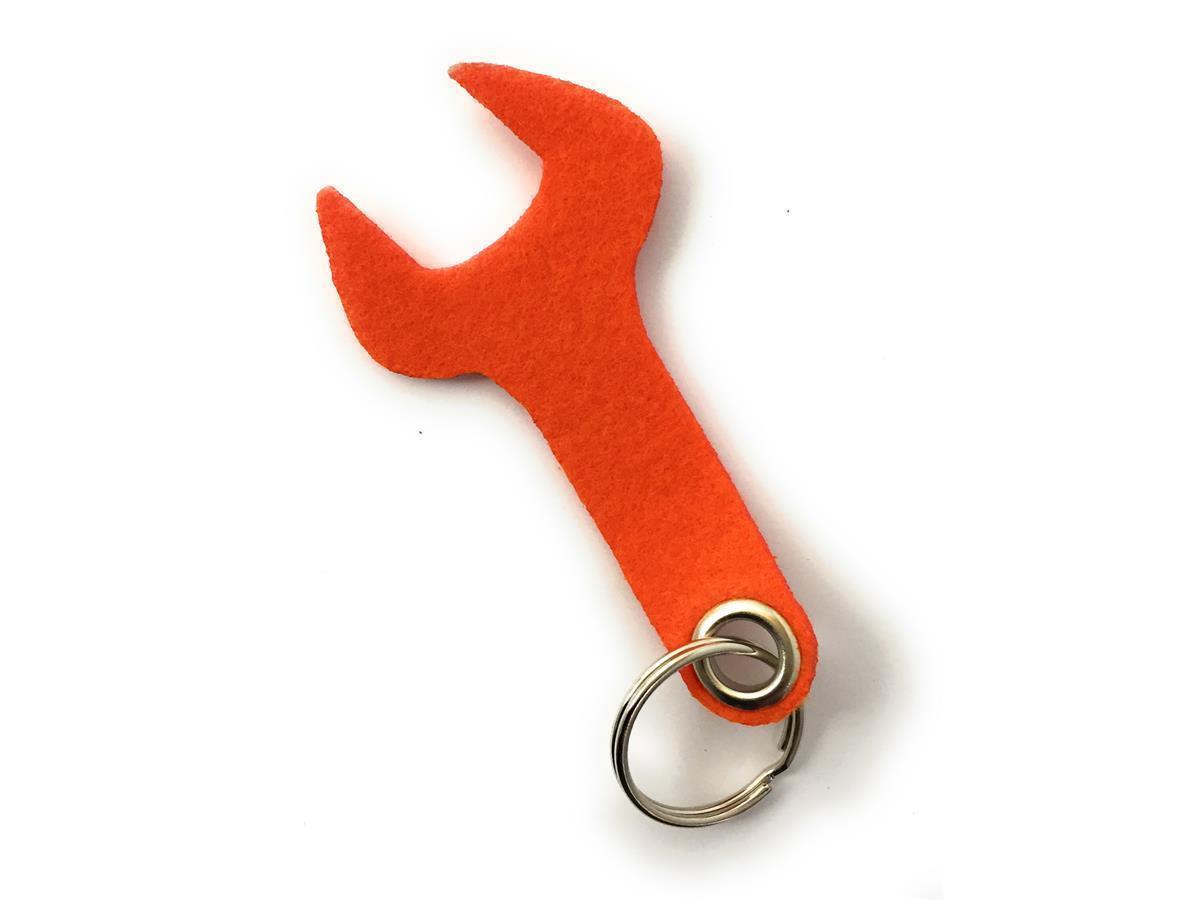 Schraubenschlüssel - Schlüsselanhänger Filz in orange mit Druck 4-fbg