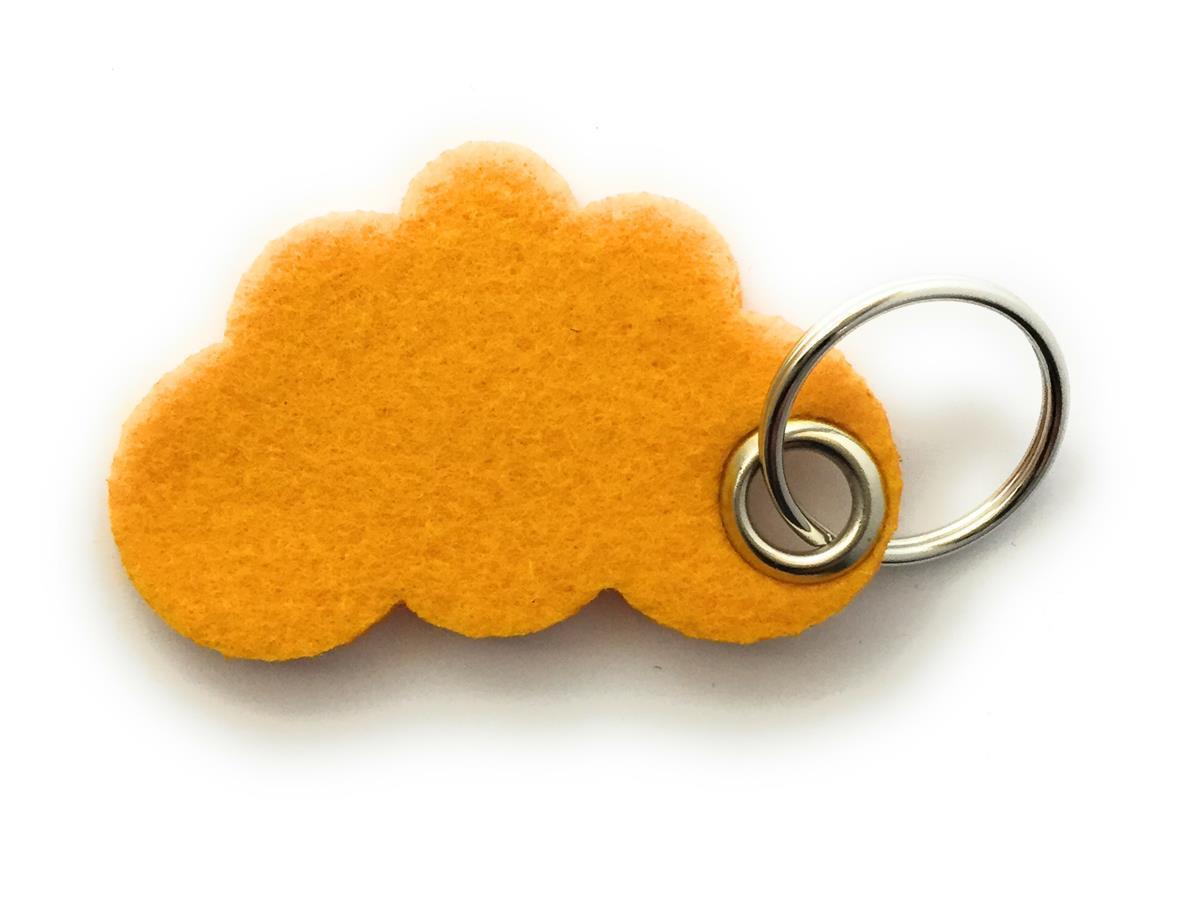 Wolke / Cloud - Schlüsselanhänger Filz in gelb mit Druck 4-fbg