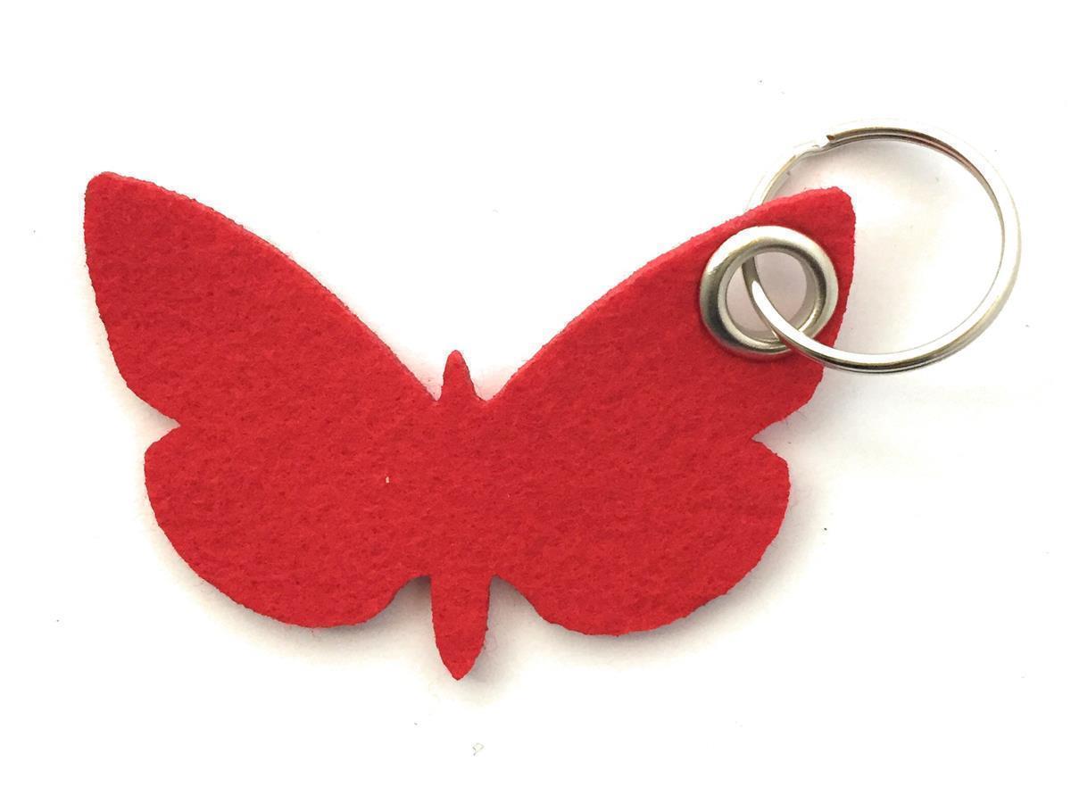 Schmetterling - Schlüsselanhänger Filz in rot - Druck / Gravur Schmetterling - Schlüsselanhänger Filz in rot mit Druck 4-fbg