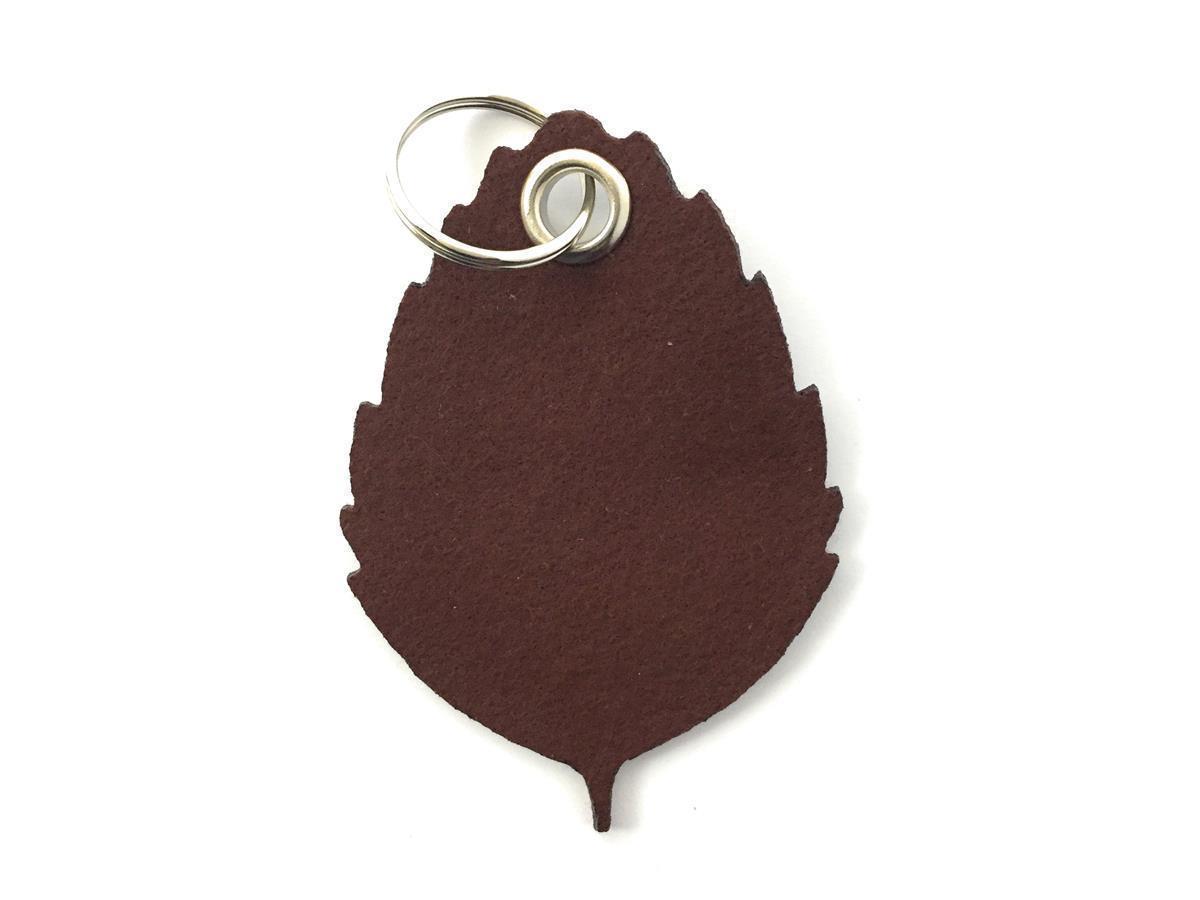 Blatt No1 - Schlüsselanhänger Filz in braun - Druck / Gravur Blatt No1 - Schlüsselanhänger Filz in braun mit Druck 4-fbg