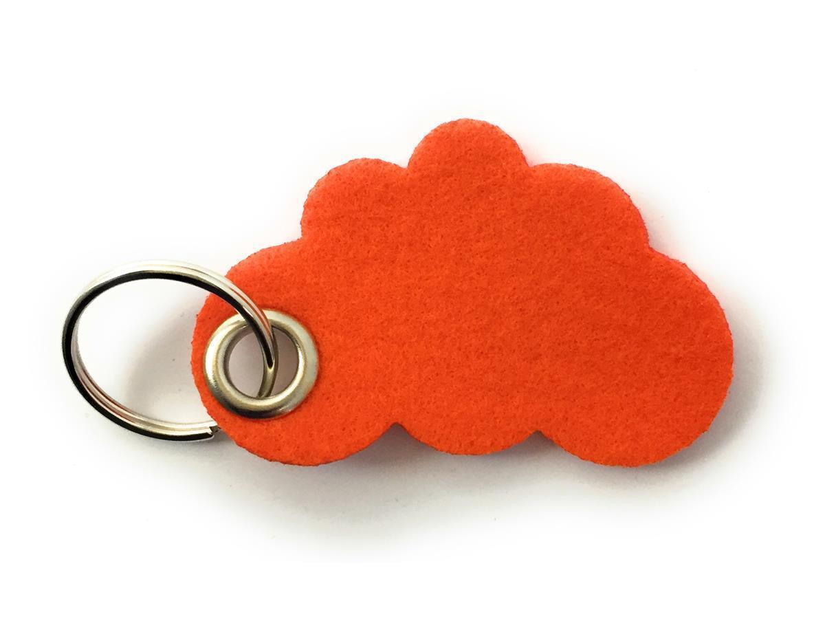 Wolke / Cloud - Schlüsselanhänger Filz in orange mit Druck 4-fbg