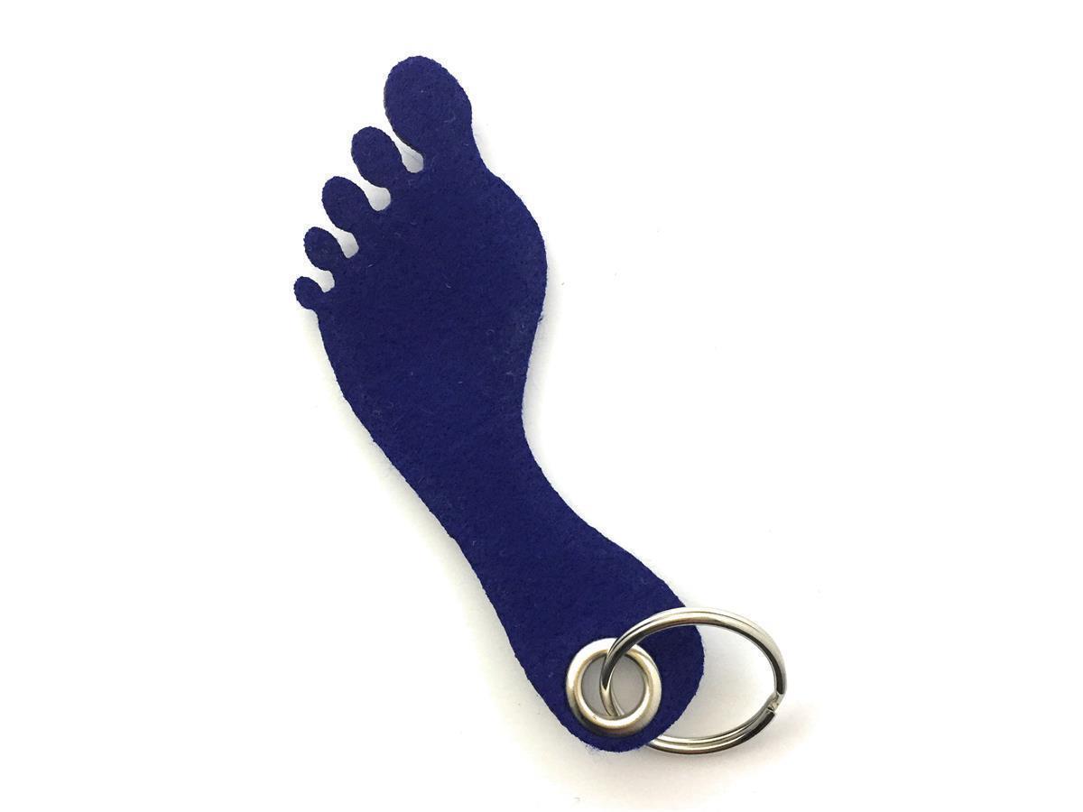 Fuß / Abdruck - Schlüsselanhänger Filz in royalblau - Druck / Gravur Fuß / Abdruck - Schlüsselanhänger Filz in royalblau mit Druck 4-fbg
