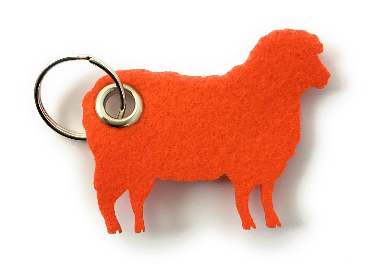 Schaf / Lamm - Schlüsselanhänger Filz in orange mit Druck 4-fbg