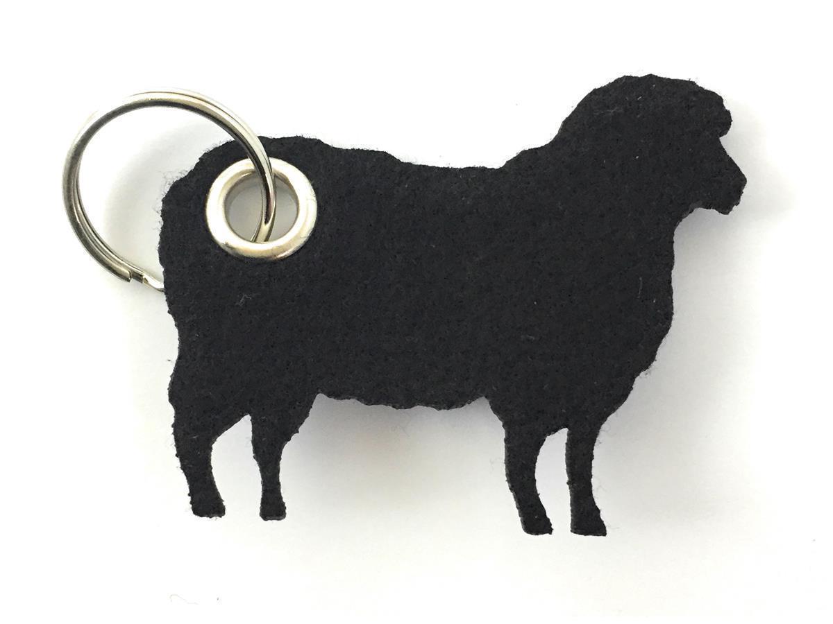 Schaf / Lamm - Schlüsselanhänger Filz in schwarz mit Druck 4-fbg
